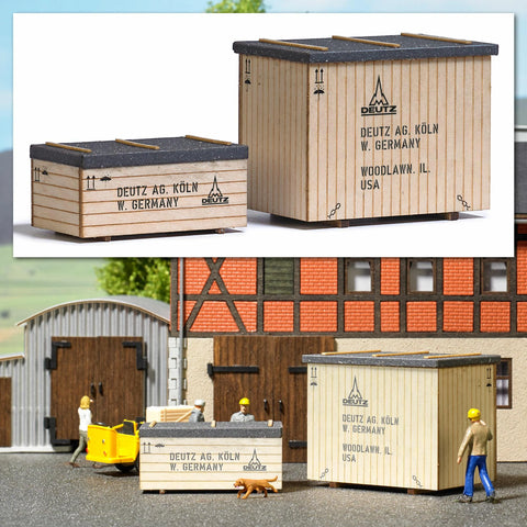 Busch 1841 HO/OO Gauge Transport Crates for Machines