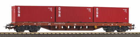 Piko 24500 HO Gauge Classic DR Bogie Flat Wagon w/3xContainer Load IV
