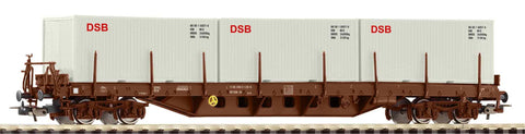 Piko 24527 HO Gauge Classic DSB Rs Bogie Stage Wagon w/3xContainer Load IV