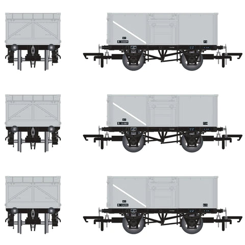 Accurascale 1022 OO Gauge BR 16T Mineral - 1/108 - BR Freight Grey - Pack B