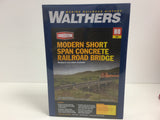 Walthers 933-4591 HO Gauge Modern Short Span Concrete Railway Bridge Kit