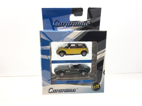 Cararama 1:72 Scale Set of 2 Cars (New Mini Cooper/BMW Z8 Cabriolet)