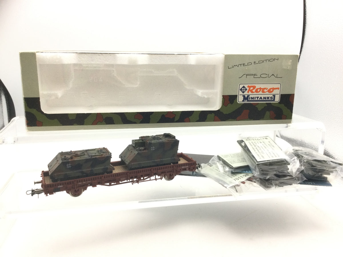 Wagon Roco Minitanks HO 818 Transport D'engins Militaires - Édition Limitée - Neuf
