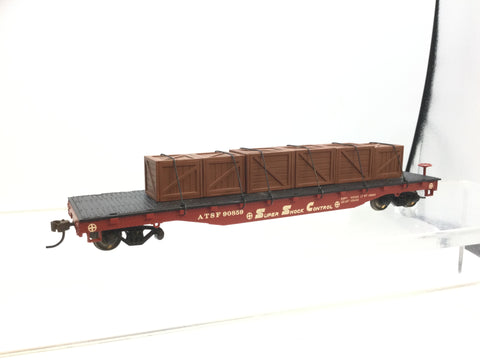 Bachmann 18912 HO Gauge ATSF Flat Wagon with Crate Load