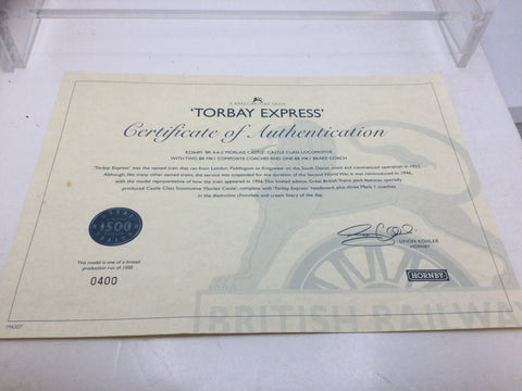 Hornby R2364M OO Gauge Torbay Express Train Pack CERTIFICATE ONLY