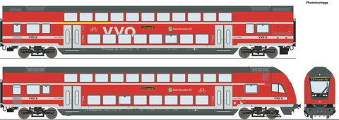 Roco 6200066 HO Gauge DBAG DABpza/Dbpbzfa Bi-Level Coach Set (2) VI