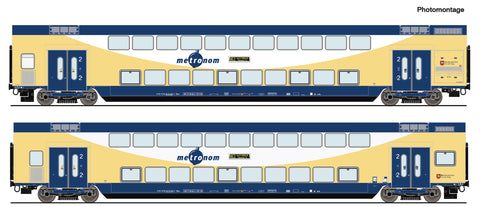 Roco 6200106 HO Gauge Metronom Dbpza Bi-Level Coach Set (2) VI
