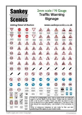 Sankey Scenics W&RS2 N Gauge Traffic Warning Signage