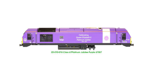 Dapol 2D-010-016 N Gauge Class 67 007 DB Cargo Platinum Jubilee Purple