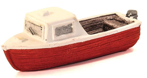 Harburn Hamlets QS402 OO Gauge Red Motorboat with Small Cabin