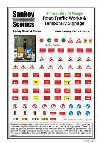 Sankey Scenics RTWS2 N Gauge Road Traffic Works Signage