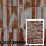Scale Model Scenery TX012 OO Gauge Rusty Corrugated Iron Texture Paper (x5)