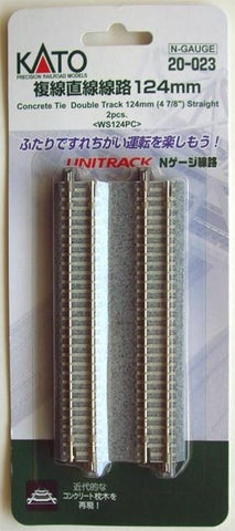 Kato 20-023 N Gauge Unitrack (WS124PC) CS Dual Straight Track 124mm 2pcs