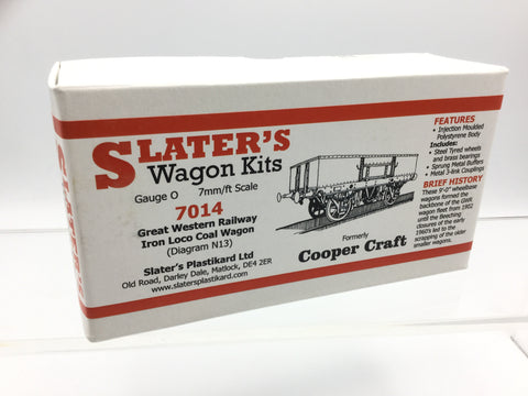 Slaters 7014 O Gauge GWR Iron Loco Coal Wagon Kit