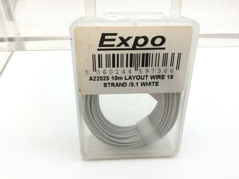Expo A22025 10 Metre Roll of White 18/0.1mm Cable/Wire
