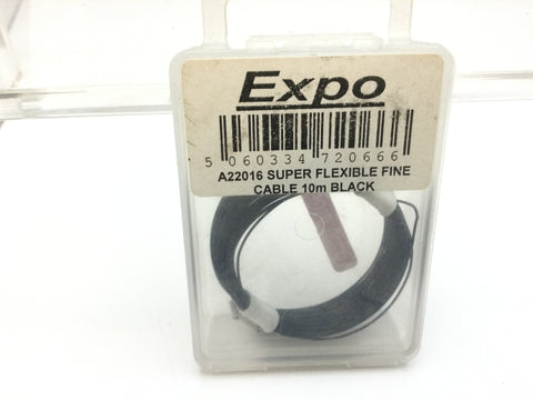 Expo A22016 10 Metre Super Flexible Fine Cable/Wire Black