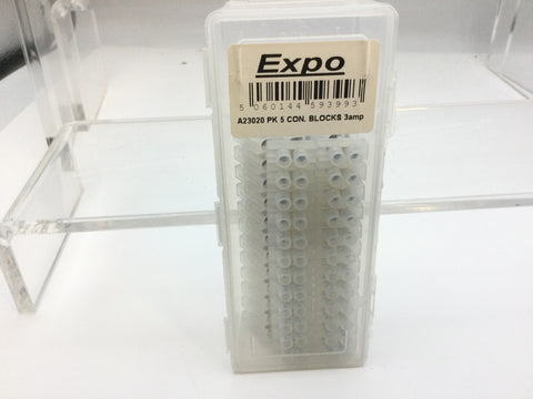 Expo A23020 5 x Small Type 3Amp 12 Way Connector Blocks