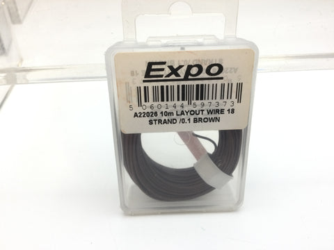 Expo A22026 10 Metre Roll of Brown 18/0.1mm Cable/Wire
