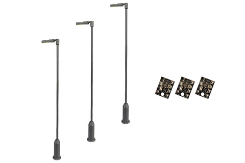 DCC Concepts LML-MSL OO Gauge Modern Post Lamps - Grey (Pack 3)