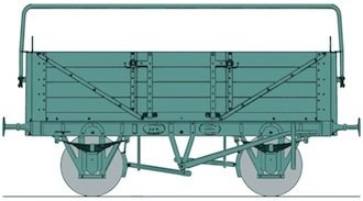 Cambrian C111 OO Gauge 10t 4 Plank Open/Lime Wagon Kit