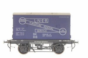 Dapol 7F-037-011W O Gauge Conflat Wagon GWR 39330 & Container LNER Removals BK818 Weathered