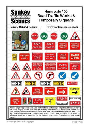 Sankey Scenics RTS/RTWS4 OO Gauge Road Traffic Works & Temporary Signage
