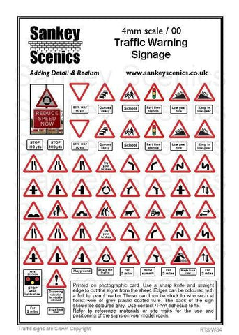 Sankey Scenics RTS/WS4 OO Gauge Traffic Warning Signage