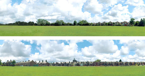 ID Backscenes P106B OO Gauge PREMIUM 15" Into the Town Backscene (2x 5')