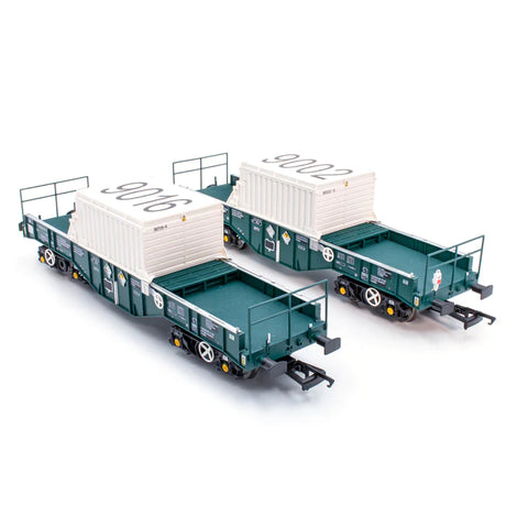 Accurascale 1115 OO Gauge FNA-D ‘New Generation’ Nuclear Flask Carrier - Teal - Twin Pack A