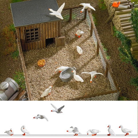 Busch 1195 HO/OO Gauge 8 Domestic Geese