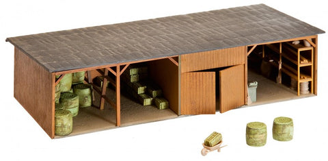 Faller 130523 HO/OO Gauge Hay Bale Store with Workshop Kit III