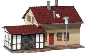 Faller 131503 HO/OO Gauge Settler House with Extension and LED Lighting Hobby Kit