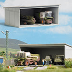 Busch 1390 HO/OO Gauge Concrete Garage with Combine Harvester Kit