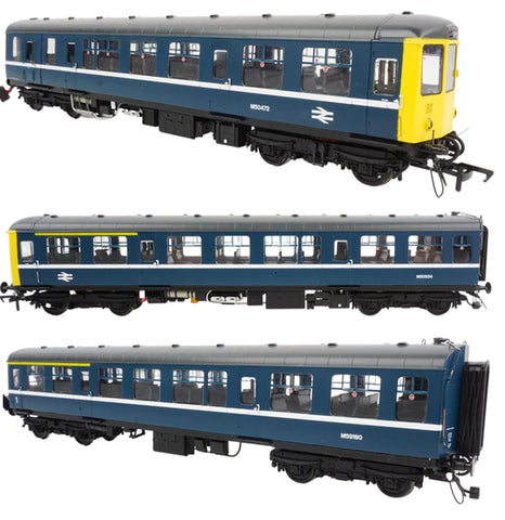 Heljan 1454 OO Gauge Class 104 3 Car DMU M50472/M59180/M50524 BR Blue Blackpool