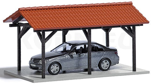 Busch 1481 HO/OO Gauge Carport with Vehicle Kit