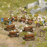 Busch 1484 HO/OO Gauge Wooden Outdoor Furniture Kit