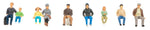 Faller 151663 HO/OO Gauge Seated People Figure Set