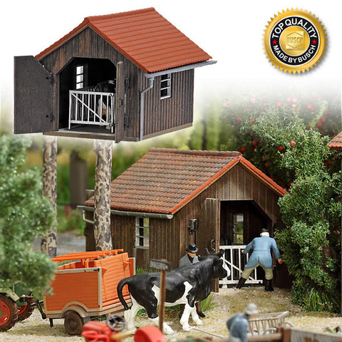 Busch 1517 HO/OO Gauge Livestock Scale House Kit