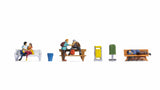 Noch 15238 HO/OO Gauge People (6) on Benches Figure Set