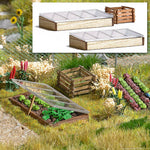 Busch 1523 HO/OO Gauge Wooden Hotbeds and Compost Container Kit