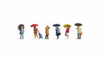 Noch 15523 HO/OO Gauge People in the Rain (6) Figure Set