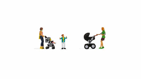 Noch 15584 HO/OO Gauge Mothers with Children and Buggies Figures