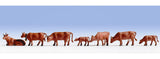 Noch 15720 HO/OO Gauge Brown Cows Figure Set