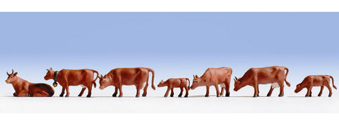 Noch 15720 HO/OO Gauge Brown Cows Figure Set