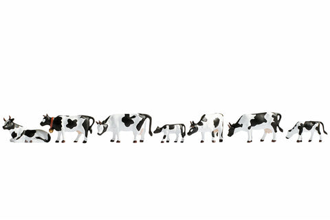 Noch 15721 HO/OO Gauge Black and White Cows (7) Figure Set