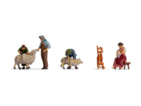 Noch 15751 HO/OO Gauge Sheep Shearer Figure Set