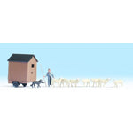 Noch 16662 HO/OO Gauge Shepherd's Cart and Sheep Figure Set
