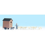 Noch 16662 HO/OO Gauge Shepherd's Cart and Sheep Figure Set