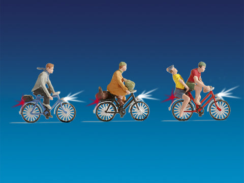 Noch 17001 HO/OO Gauge Illuminated Cyclists (3) Figure Pack