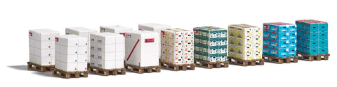 Busch 1812 HO/OO Gauge Pallets wit Boxes Kit